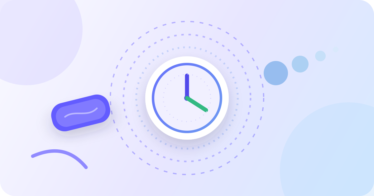 A clock surrounded by fading rings representing nicotine leaving the body over time