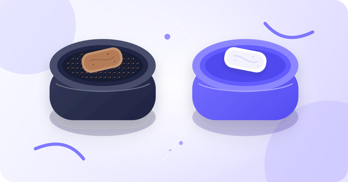 Brown tobacco snus portions and white nicotine pouches shown in separate open cans